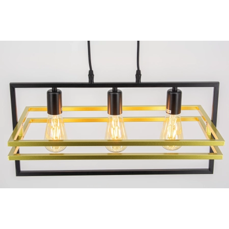 Lampa wisząca metalowa czarno-złota 3-punktowa 4113/3 z serii NOLAN - Lampy Elem